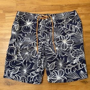 JCrew Hibiscus Print Swim Trunks